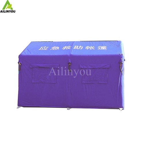 Custom Outdoor  Camping Inflatable Waterproof Canvas Emergency Shelter Heavy Duty Rescue Disaster Relief Tent