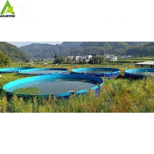 Factory Supply Foldable Pvc Tarpaulin Water Tank Fish Farming Tank Pvc Fish Pond With Galvanized Metal steel  Frame