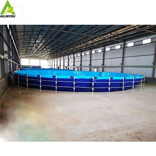 Biofloc Fish Farming Tank PVC Tarpaulin with Galvanized Steel Pipe Frame Tank  Wholesale for Aquacuture