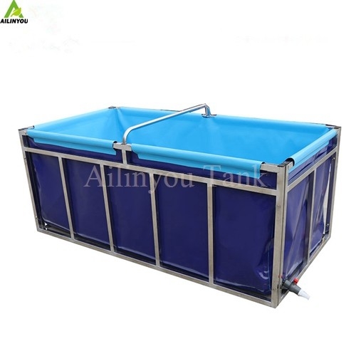 Customized Size Frame PVC Fish Farming Water Tank Aquaculture  fish farming tank